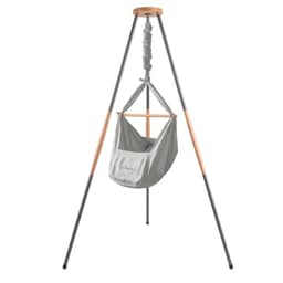 Swollie Premium Baby Federwiege Grau mit Tipi Anthrazit