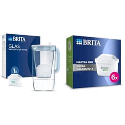 BRITA Glaskrug Wasserfilterkanne Hellblau