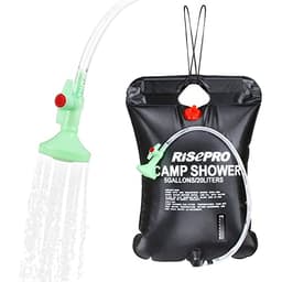 RISEPRO Solar Dusche Tasche, 5 Gallonen/20L Solar Heizung Camping Dusche Tasche mit Temperatur C1004