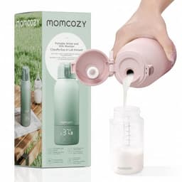 Momcozy Flaschenwärmer Baby unterwegs, schnell erwärmen | Kabellos, für unterwegs & Reisen, 500 ml Kapazität, 24x Nutzung/Akku, USB-C, BPA-frei, Rosa