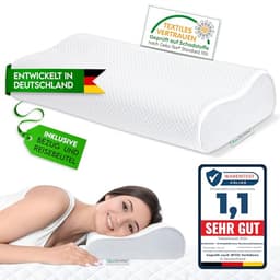 EcoSchlaf Orthopädisches Kissen aus Soft Memory Foam
