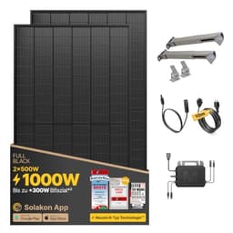 Solakon Balkonkraftwerk 1000/800W 2 x 500Wp Module + Growatt NEO 800M-X