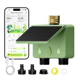 EZAIoT Bewässerungscomputer WLAN Solar für Garten, 2-Wege