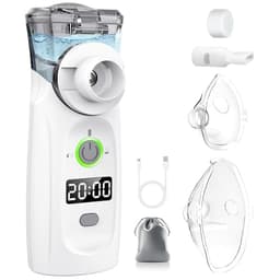MILFECH Inhalationsgerät tragbar Vernebler Set Mit USB Wiederaufladbar, Timer und Display
