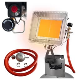 Climative Gasheizstrahler 4,5 kW mit Piezo Zünder inkl. Druckregler, Schlauch und stabilem Ständer