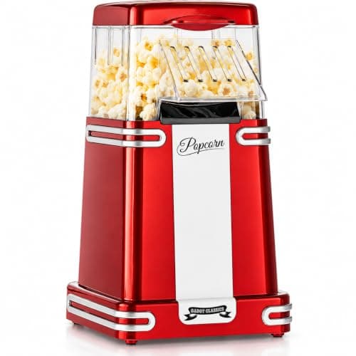 Gadgy Popcornmaschine Heißluft 1200W Retro Rot