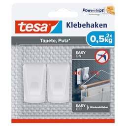 tesa Powerstrips Deko-Haken für Tapete & Putz weiß 2 Stk.