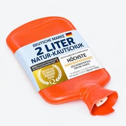 SNOOZY Wärmflasche XXL 2 Liter, 100% Naturkautschuk ohne Bezug