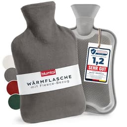 Blumtal Premium Wärmflasche mit Bezug Fleece