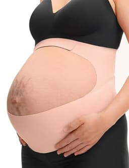 Momcozy Schwangerschafts-Bauchband mit Ergonest-Stütze – Unsichtbar & Atmungsaktiv für Rücken, Bauch und Taille