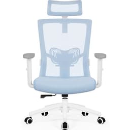 Daccormax Bürostuhl Ergonomisch mit Einstellbarer Kopfstütze, Weiche Lendenwirbelstütze und Klappbaren Armlehnen, Schreibtischstuhl mit Wippfunktion, Chefsessel, Rückenschonend, 150 kg Traglast