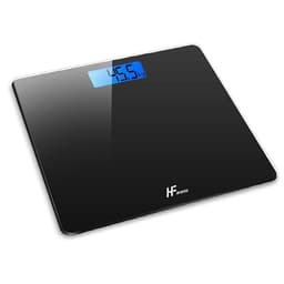 HomeFashion HFitness Personenwaage mit 28×28cm Trittfläche, Digitale Waage für Personen bis 180kg, Präzise Körperwaage mit LCD Display Schwarz