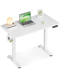 OffiGo 90 cm Höhenverstellbar Schreibtisch, Kleiner Schreibtisch, Weiß