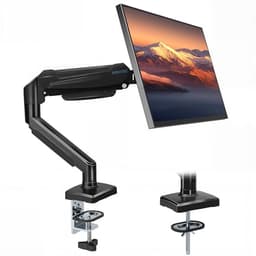 BONTEC Monitorarm mit Gasfeder für 15–32 Zoll Monitore, 360° Drehung, ±90° Neigung und Schwenkung, VESA 100x100 Halterung, stabile Tischhalterung mit Kabelführung, C-Klemme oder Durchtischmontage