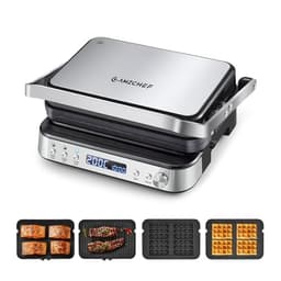AMZCHEF Kontaktgrill XXL 2000W 4-in-1 Multifunktionsgrill mit Wechselplatten