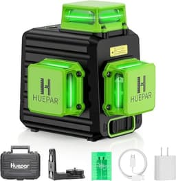 Huepar 3x360° Laser Wasserwaage Selbstnivellierend, B03CG