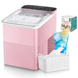FOHERE Eiswürfelmaschine Klein, Ice Maker mit Selbstreinigung, 2 Größenwahl