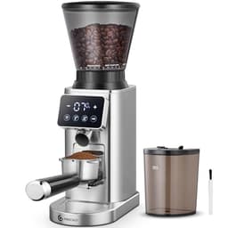 AMZCHEF Kaffeemühle Elektrisch mit 48 Mahlgraden, Edelstahl-Kegelmahlwerk