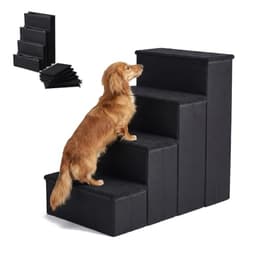 Relaxdays Hundetreppe 4 Stufen mit Bezug