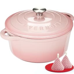 Overmont Bräter emaille Gusseisen Topf - Schmortopf 28cm