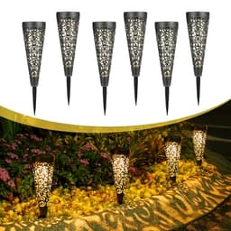 Bonsery Solarlampen für Außen Gartenstecker 6 Stück IP65 Vintage