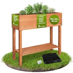 TTL GARDEN 80x30x80cm Balkon Hochbeet Siena S - aus Holz mit Ablageboden