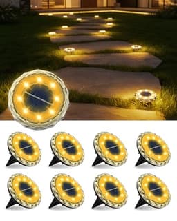 MOXTOYU 8 Stück Solar Bodenleuchten Aussen, 8 LED Warmweiß IP68