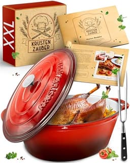 KRUSTENZAUBER Gusseisen Bräter 37 cm mit Deckel